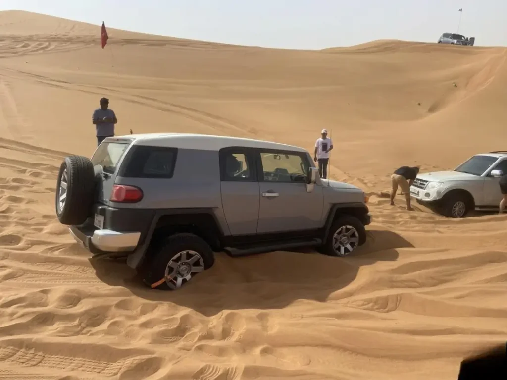 Car Gets Stuck in Sand in Abu Dhabi